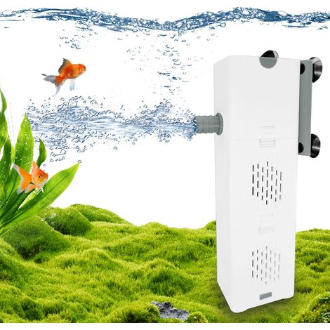 Filtre d'aquarium 6 W, 500 l/h, pompe d'aquarium avec 2 éponges filtrantes, filtre intérieur pour filtration d'eau et enrichissement en oxygène pour faire des vagues, pompe à filtre silencieuse (1/5)