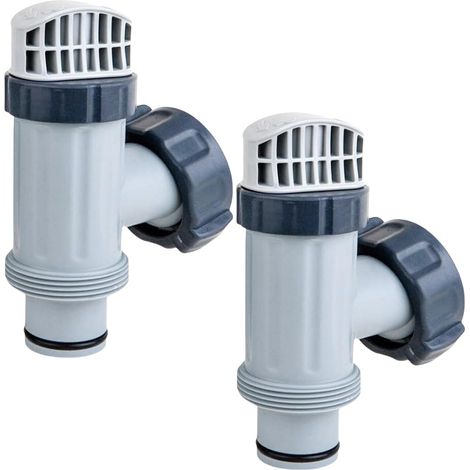 Juego de 2 racores de manguera con válvula de émbolo para piscinas - Accesorios para bombas de filtro Intex 28635EG y 28633EG (1/5)
