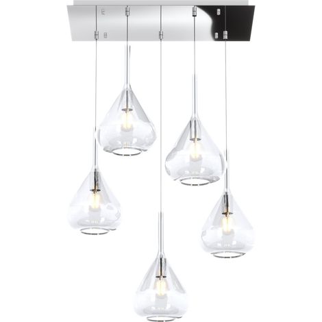 Lampadario top light kona 1177 cr s5 r tr e27 led lampada soffitto moderna