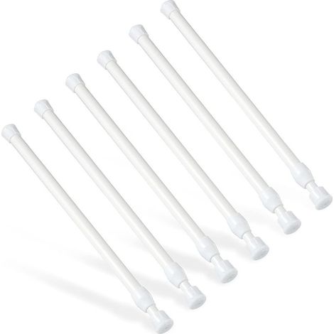 Set mit 6 schmalen, teleskopierbaren Duschvorhangstangen, kein Bohren erforderlich, verstellbar von 30–50 cm (1/5)