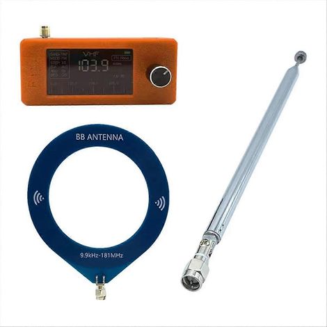 SI4732 Tragbares Radio 0,5–108 MHz LSB USB AM/FM mit 2 Antennen, Allband-Radioempfänger, Orange (1/5)