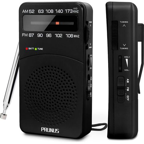 Radio Portable, J-166 AM(MW)/FM Petite Radio a Pile, Mini Radio de Poche avec Excellente Réception, Bouton de Réglage avec Indicateur de Signal, Transistor Radio(AA) (1/5)
