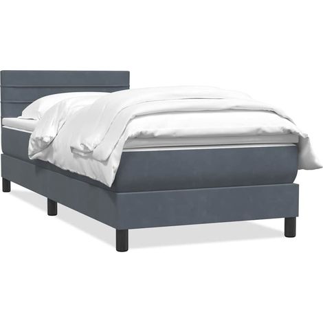 Maison Exclusive - Cama box spring con colchón terciopelo gris os (1/5)