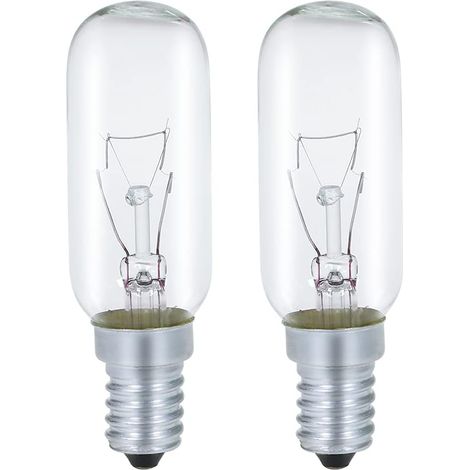 Bombilla E14 para campanas extractoras, 40 W, 230 V, 2700 K, blanco cálido, regulable, paquete de 2 [Clase energética F]