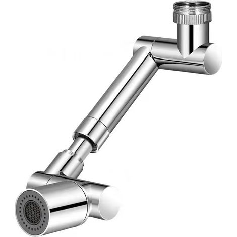 Rallonge de robinet rotative pour salle de bain, adaptateur de robinet à bras robotisé rotatif à grand angle, protection anti-éclaboussures multifonctionnelle rotative (1/5)