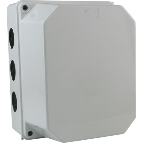 Scatola per montaggio a superficie con pressacavi 240x190x170mm, coperchio alto IP66 (1/4)