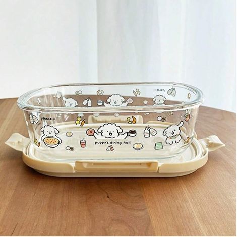 Boîte repas en verre pour micro-ondes, avec sac isolant et étui à baguettes, hermétique et lavable pour bureau et école (1/4)