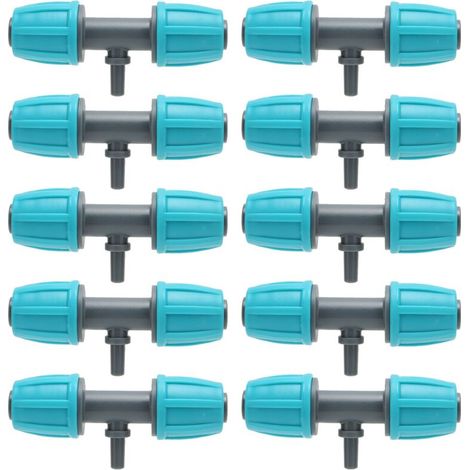 AIPERQ 10pcs 16mm to 4/7 Barbed Tee Reducing Tube Connector for Garden Courtyard (1/4)