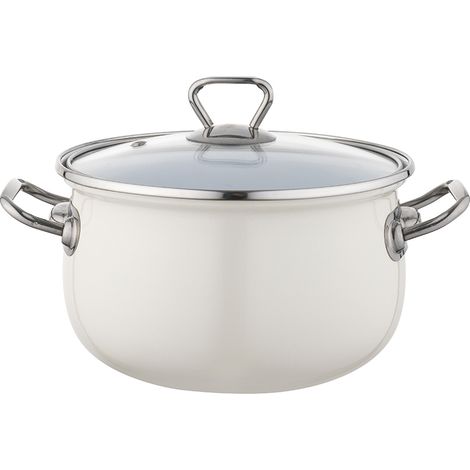 VASO SMALTATO BLISS 18CM 2.8L Z/P CREMA