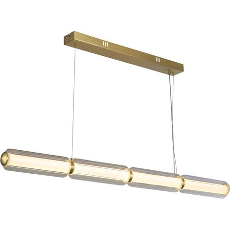 Searchlight Mod Lampada a sospensione a LED, metallo ottone satinato, acrilico opalino e vetro trasparente (1/4)