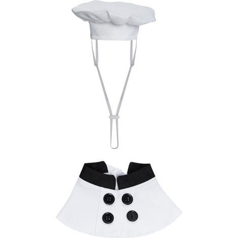 Costume de chef pour animaux de compagnie avec toque et cape, tenue d'Halloween (taille moyenne) (1/5)