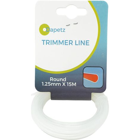 Dapetz ® 15m 1.25mm Strimmer Wire Universal String Trimmer Line Nylon Strimmer Cord 1.2mm 1.6mm 2.0mm 2.4mm 3.0mm Grass Strimming Cable for Garden Weeds Flower Beds (1.25mm x 15m) (1/5)