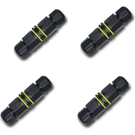 Lot de 4 boîtes de connexion étanches IP68 3 pôles pour câbles 4,5 à 10 mm, extérieur, éclairage de Noël, lampes LED, accessoires solaires (1/4)