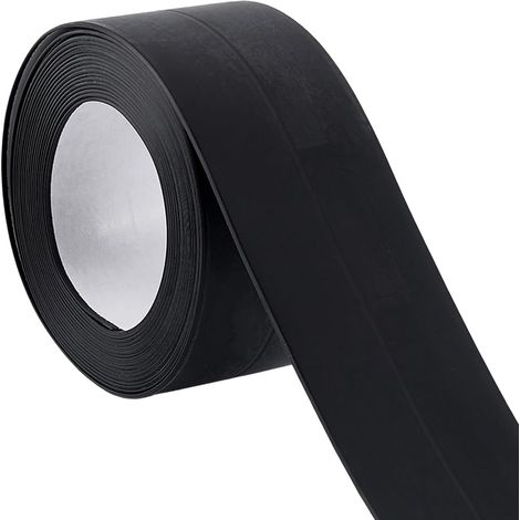 Lot de 3 rubans d’étanchéité PVC autocollants noirs 22 mm × 3,2 m, bande de finition imperméable anti-moisissure pour cuisine et salle de bain. (1/5)