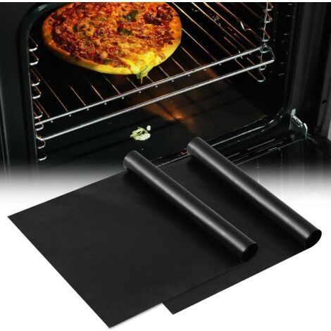 Lot de 2 doublures universelles pour four - 40 x 50 cm - Antiadhésives et robustes pour fond de four - Accessoires de maison et accessoires de cuisine - Convient à la plupart des fours et (1/5)