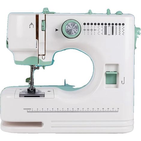 Macchina da cucire portatile, 12 punti, luce LED, possibilità di utilizzare due fili contemporaneamente, tensione del filo regolabile, dimensioni compatte. (1/5)