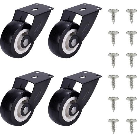 Roulettes de portail, 4 pièces roues de porte grande capacité avec vis, roue de support anti affaissement, roulette pour porte de meuble à montage (1/5)