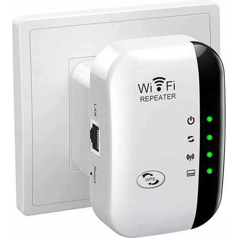Repetidor Wi-Fi, punto de acceso (AP) RJ45, 300 Mb/s, 2,4 GHz.