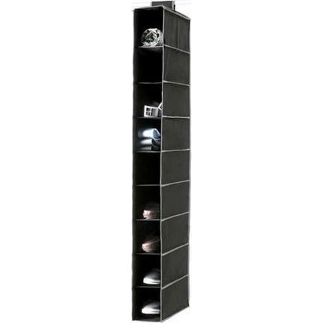 Compactor - Organizador colgante 15x30x128 cm, 9 compartimentos, negro RAN6274