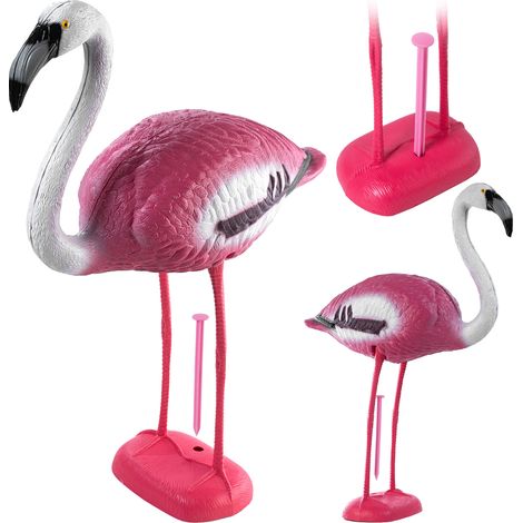 KADAX Garten-Flamingofigur, 80cm Dekofigur Flamingo, Gartenstecker 80 cm