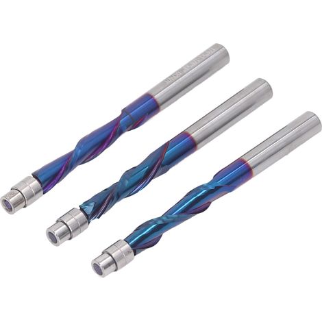 3-teiliger Auf- und Abwärtsfräser aus Hartmetall, 1/4"-Schaft, Bündigfräser (1/5)