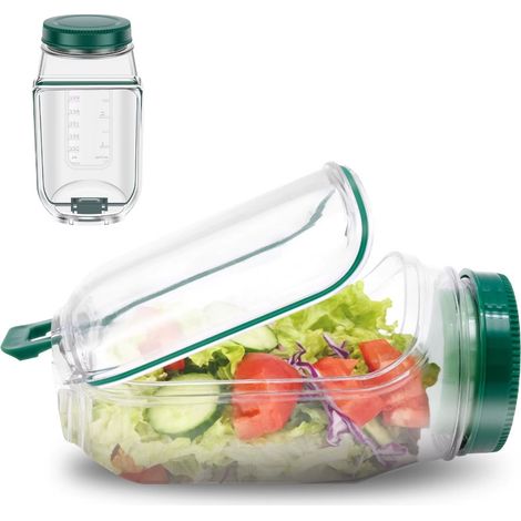 Portapranzo 2 in 1: barattolo per insalata con contenitore per salsa (1/5)