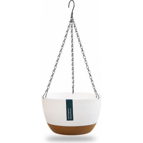 Panier à fleurs suspendu à double chaîne pour balcon, maison, intérieur, bassin à absorption d'eau automatique (1/5)