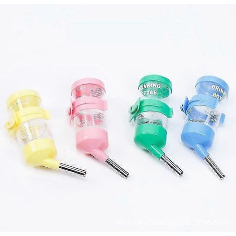 Lot de 4 abreuvoirs pour hamsters, distributeur d'eau anti-goutte de 80 ml pour petits animaux, idéal pour cochons d'Inde, lapins, chinchillas et lapins. (1/2)