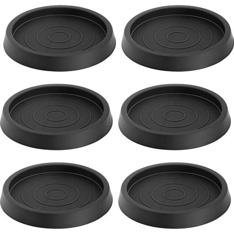 Lot de 6 protège-pieds de chaise ronds en silicone - 6,4 cm - Convient à la plupart des pieds de table - Noir