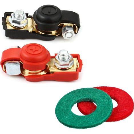 Cosse Batterie Bornes de Batterie Connecteurs de Batterie, Coupe Batterie pour Bateau/Camion/Voiture/Van, Rouge et Noir, Positive et Négative (2 pair) (1/5)