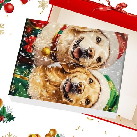 Calendrier de l'Avent de Noël 2025 Pendentifs 2D 24 Jours  Charme de Chiot Calendrier de Noël pour Sac à Dos Sac Mur Entrée Chambre Fenêtre Porte Voiture Cuisine (1/5)