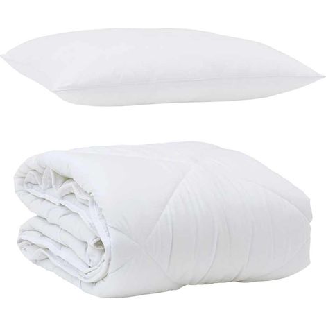 Duvet d'été simple avec oreiller 2 pcs，Couette Blanc Microfibre CFW61352 (1/5)