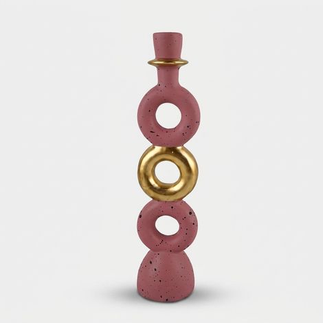 Porta candela grande in ceramica Pink&Cozy Tris (1/2)