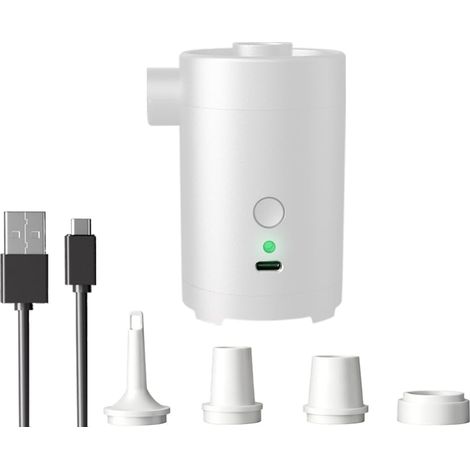 Mini pompe à air électrique portable utilisée pour gonfler et dégonfler les sacs de rangement sous vide pour matelas gonflables, canapés gonflables, bouées de natation, flotteurs de piscine, etc. (1/5)