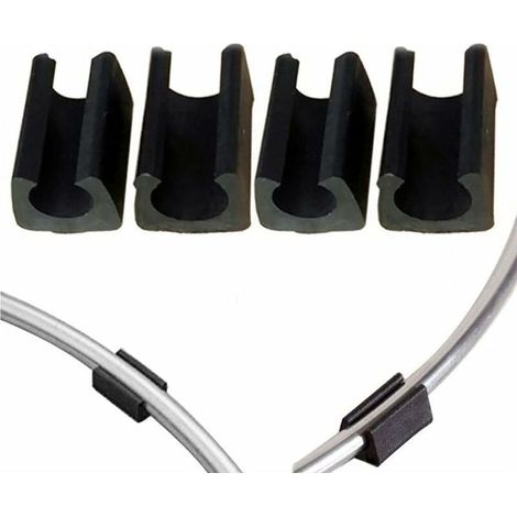 Lot de 20 pieds de chaise en plastique en forme de U - 12 mm de diamètre - Noir - Pour chaises tubulaires en acier (1/5)