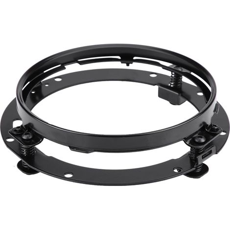 GARRYFIZH Support de phare, fixation robuste et résistante à l'usure, diamètre 17,8 cm (7 pouces), en acier inoxydable noir électroplaqué, pour moto.