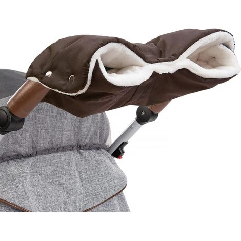 Calentadores de manos para cochecito, mangas de forro polar transpirable, impermeables, resistentes al viento, color marrón, talla única. (1/5)