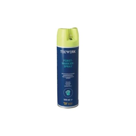 Peinture de marquage forestier jaune néon 500ml aérosol TECWERK (1/2)