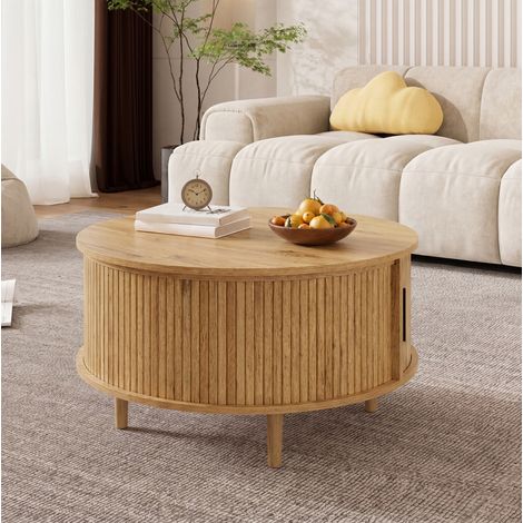 Meuble TV 200 x 40 x 35 cm en MDF et aggloméré blanc, tiroirs push-to-open - CHICFURN (1/5)