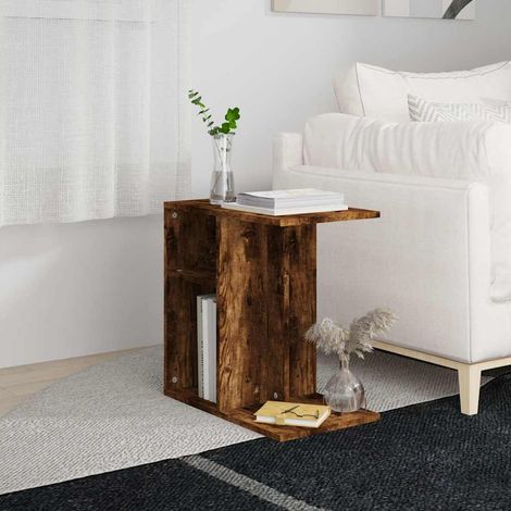 Table d'appoint et bout de canapé - Table Café Chêne fumé 50x30x50 cm Bois d'ingénierie BV907331 - BonneVie (1/5)
