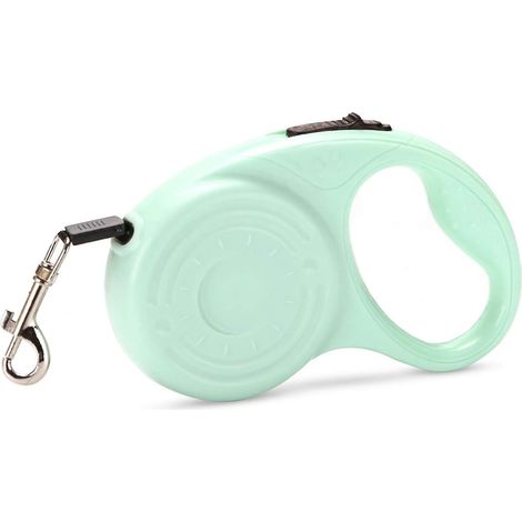 Laisse télescopique en nylon pour chien, avec poignée ergonomique et conception anti-mâchouillage, verte (1/5)