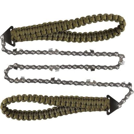 Tronçonneuse Pliante, Scie à Chaîne de Poche avec poignée en Paracord Scie à Main chaîne Pliante Équipement de Survie en Plein Air pour Camping Rando (1/5)