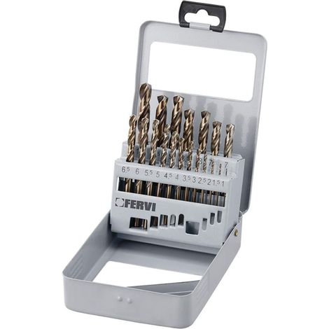 19 STÜCKE ZYLINDERSCHAFT STEEL DRILLS COBALT SPIRALBOHRER HSS 1-10 MM FERVI P067