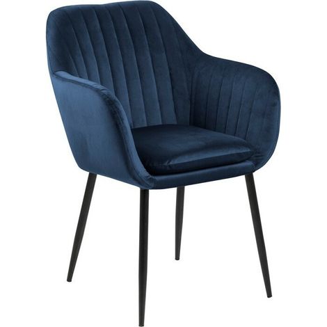 Silla Norsica 253, Azul oscuro, 83x57x61cm, Tapiz, Metálico