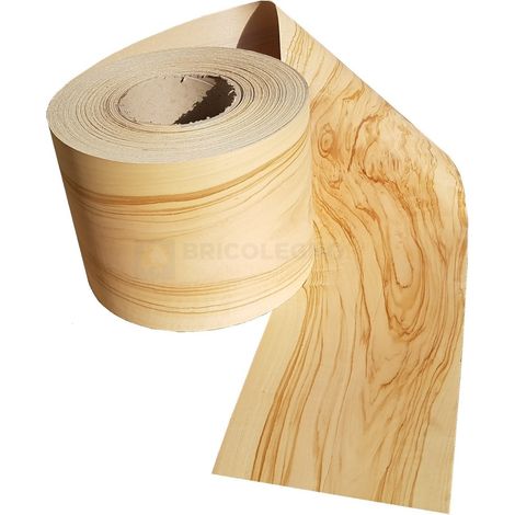 Bordo tranciato impiallacciatura legno precollato da 200 mm varie essenze dimensione disponibile: ulivo