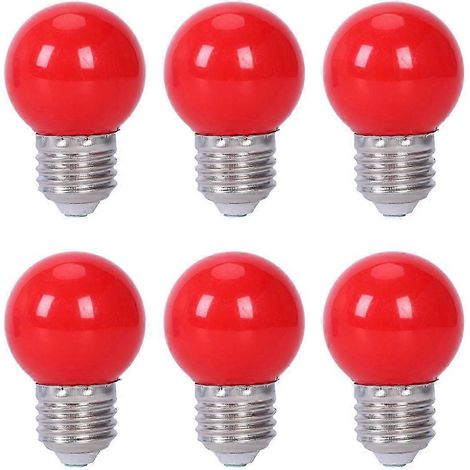 Lot de 6 ampoules LED E27 3W 6 SMD à économie d'énergie, rouge, pour une alimentation de 110 à 240 V CA. (1/5)