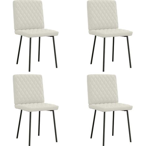 Esszimmerstühle 4 Stk. Creme Samt