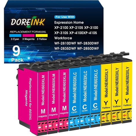 Compatible avec 603XL Multipack Cartouche d'encre pour Expression Home XP-2100 XP-2105 XP-2150 XP-2155 XP-3100 XP-3150 XP-3155 XP-4100 XP-4150 WF-2810 (1/5)