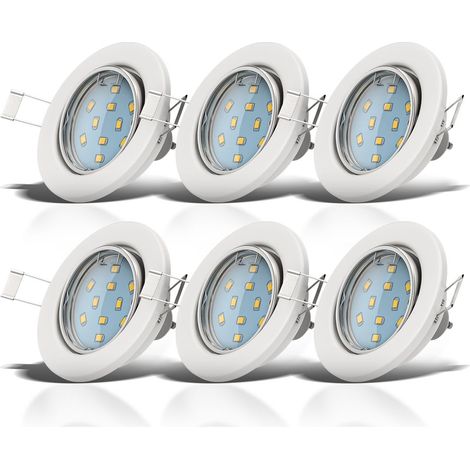 Einbauspot 10er Set 68mm Lochmaß - GU10, 3W, 250lm, LED, warmweiß, matt-nickel