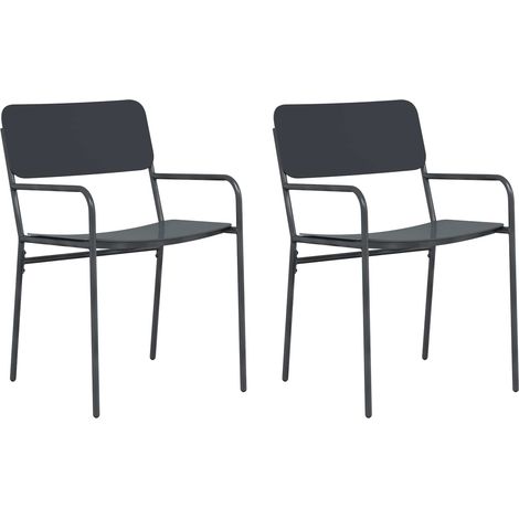 Garden Chairs 2 pcs Anthracite 51 x 55 x 81 cm Steel vidaXL